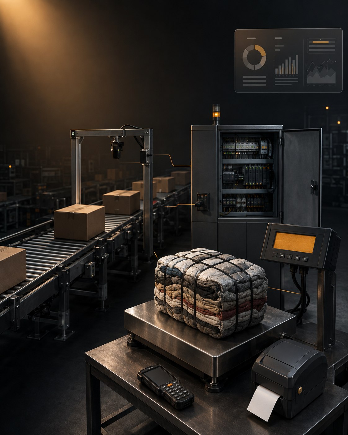 The production department: scale, label printer and a workstation running SI.SCO