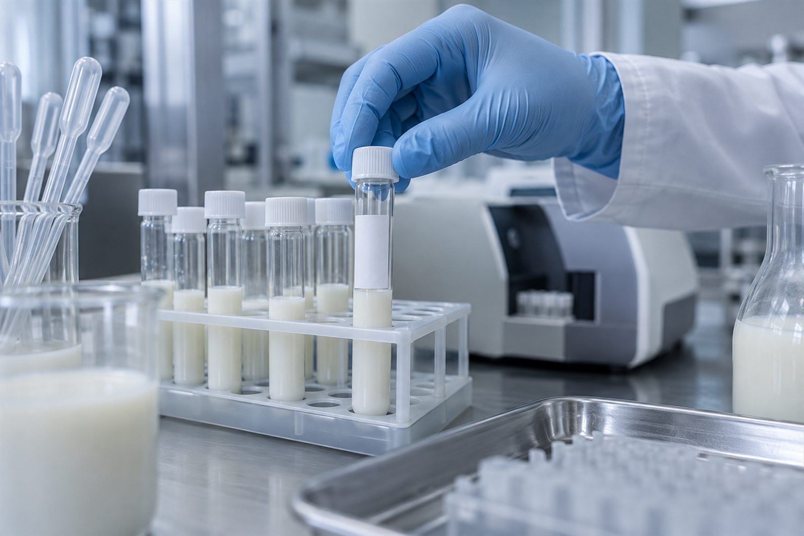 The sample from each delivery: fat and protein come back into the silo’s page.