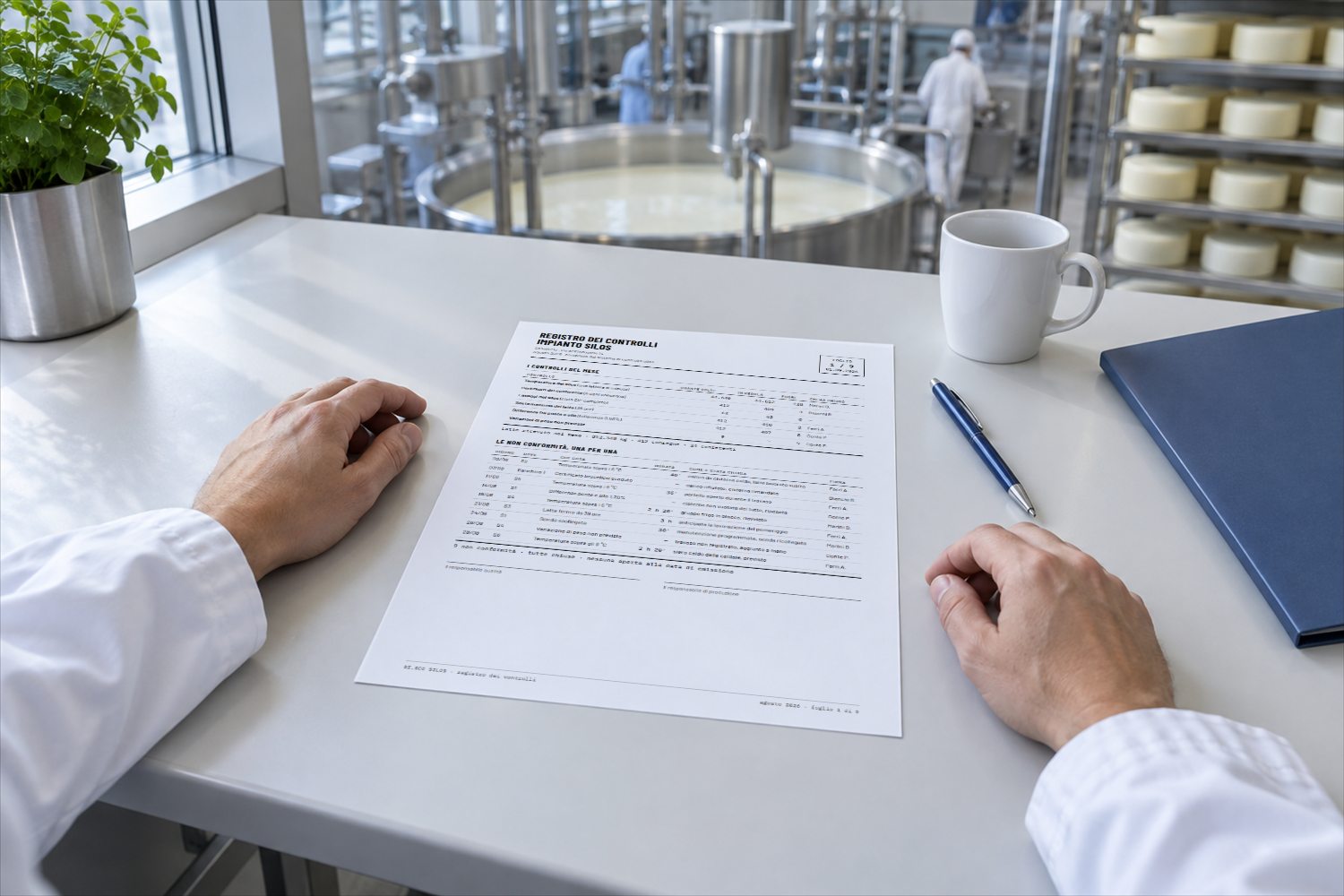 The monthly file, printed: the lines were written by the system, day after day.